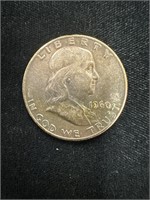 1960 D Benjamin Franklin Half Dollar