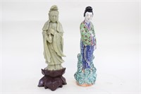 Chinese Famille Rose Porcelain Figurine and Soapst