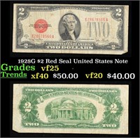 1928G $2 Red Seal United States Note Grades vf+