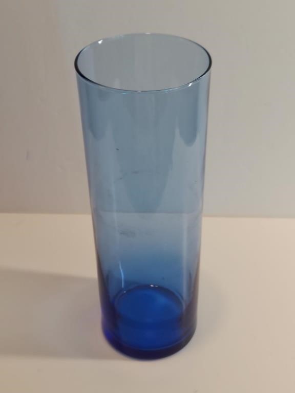 Blue Glass Column Vase