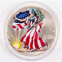 Coin Colorized American Silver Eagle 1999