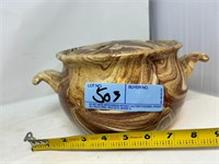 Emil Cahoy Pottery - Pot with Lid topper Broke