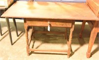 Lot #296 - Primitive single drawer farm table