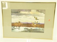 Lot #300 - Framed print of duck hunting water