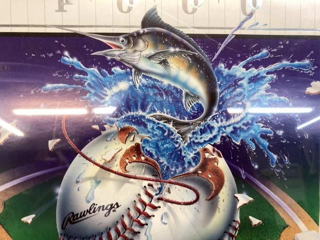 FL MARLINS INAUGURAL GAME POSTER / COA  INCL