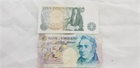 Bank of England 1 pound & 5 pound notes
