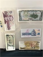 5 Foreign Currency Notes