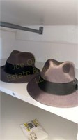 Two Fedora Hats One Marked 6 3/4 other Unknown