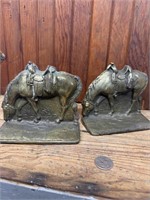 Pair of Vintage Saddle Horse (Heavy) Bookends