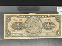 1967 Mexican One Peso Note
