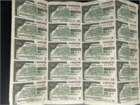 Sheet of Russian Bond Coupons