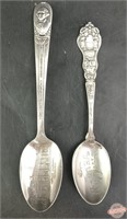 Two Larger Silver Souvenir Spoons