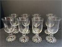 Set of 8 Candlewick goblets.  6 3/4in high