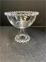 Candlewick compote on cone shaped pedestal