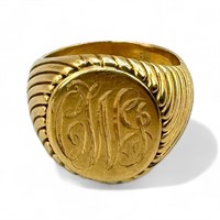 14K Gold Men's Ring Monogrammed