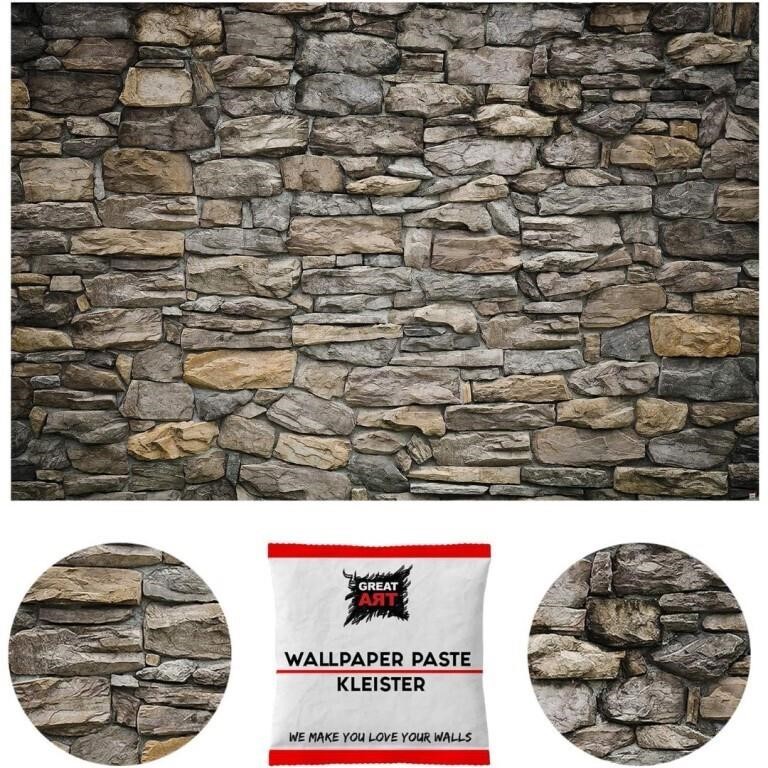 New $75 Photo Wallpaper Grey Stonewall Decoration