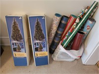 Christmas trees and wrapping paper