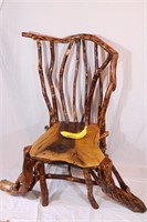 Hand-crafted Gnarled Wood & Branches Chair