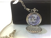 Westminster wolf themed pocket watch & chain