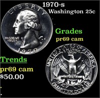 Proof 1970-s Washington Quarter 25c Grades GEM++ P