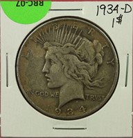 1934-D Peace Dollar VF