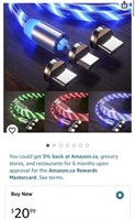 LED Flowing Magnetic Charging Cable Fast Charging