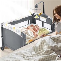 (N) 5 in 1 Infant Newborn Baby Crib,Bedside Sleepe