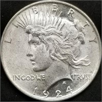 1924-P Peace Silver Dollar BU from High Grade Set