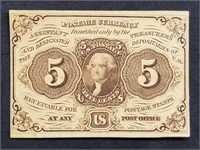 1862 5-Cents Fractional Currency Note UNC