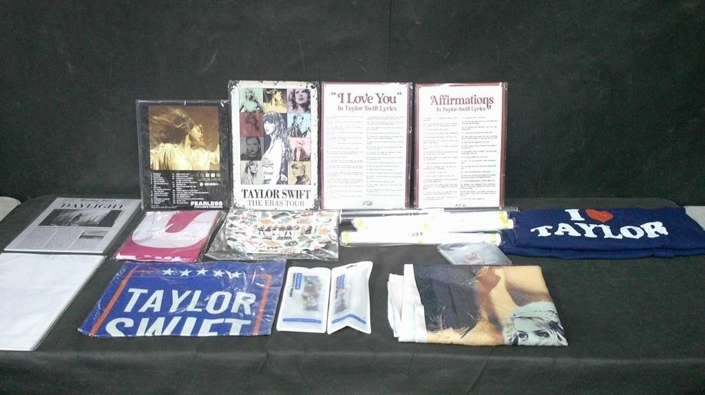 LARGE TAYLOR SWIFT LOT; POSTERS, FLAGS, ETC…