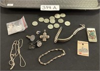 Sterling Silver Marked Jewelry, Steel Pennies.