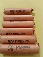 6 Rolls Lincoln & Wheat Cents
