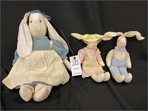 Handmade Rag Doll Rabbit & Rag Doll Rabbits Pair