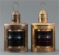 Port and Starboard Copper Ship Lights, Pair
