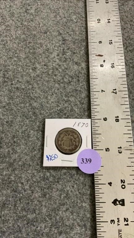 1870 5 cent coin