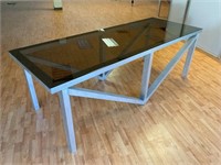 Aluminum Conference Table w/ Glass Top
