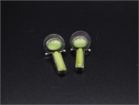 925 Sterling & Green Stone Earrings
