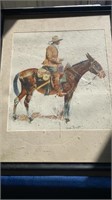 Frederic Remington sketch Cowboy on horse print
