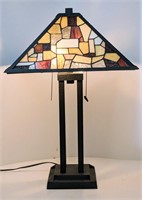 Mission Style Stain Glass Table Lamp