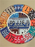 New metal round license plate sign, pre drilled