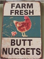 New metal sign, BUTT NUGGETS! Approx 12x8, pre