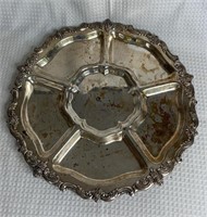 Silver Plated Serving Platter Engraved 'JC'