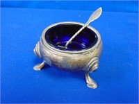 Sterling Silver Master Salt With Cobalt Blue ,