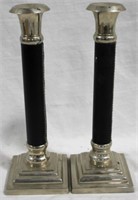 Pair Column Candleholders 10"