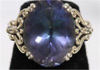 STERLING SILVER MYSTIC TOPAZ RING   SIZE  4.75