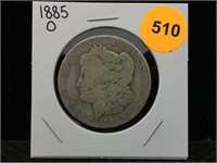 1885-O Morgan Silver Dollar in Flip