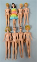 8pc Vtg Barbie Midge Dolls