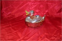 GLASS DUCK CANDY DISH