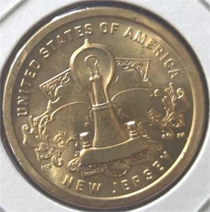 RARE 2019 New Jersey light bulb US $1 coin