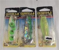 2 Coyote 4.0 & 1 Coyote 3.5 Lures